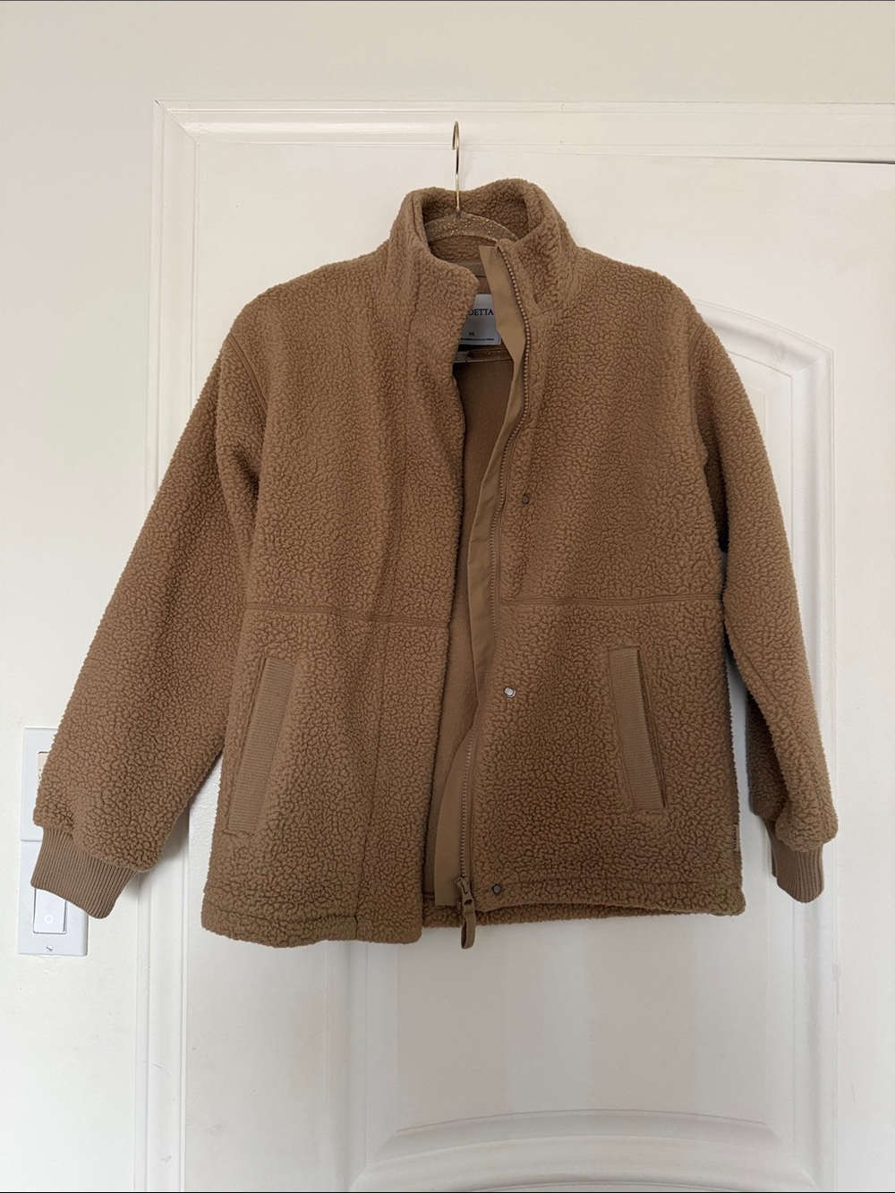 Mondetta Teddy Sherpa Zip Jacket - Tan